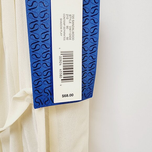 Simply Vera Vera Wang chiffon mid Dress Womens Sleeveless Pleated beige Size S - Picture 10 of 11